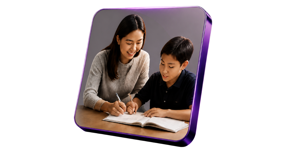 A tutor guiding a student through exam practice