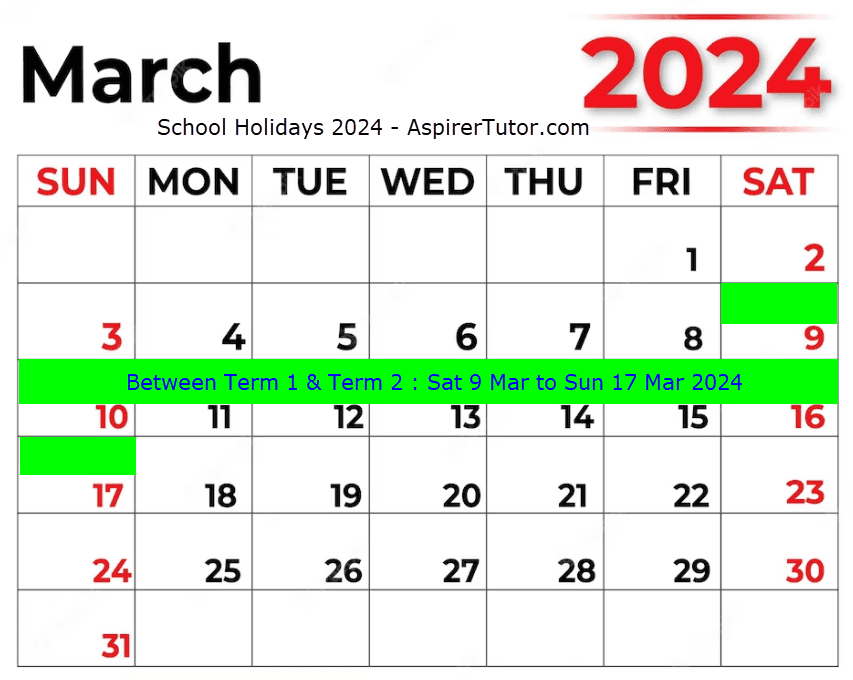 Singapore March School Holidays 2024